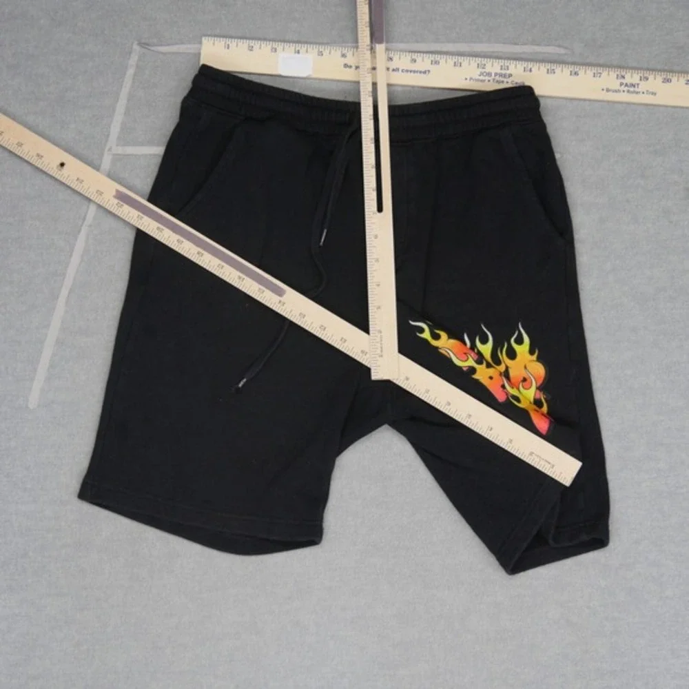 Never‎ Broke Again Men Activewear Shorts Medium Black Sweats Fire Flame Logo